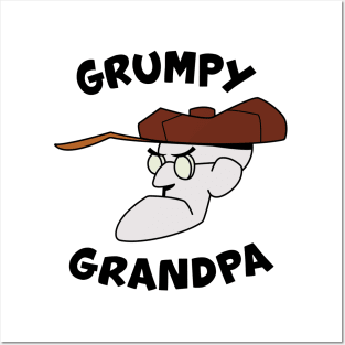 Grumpy Grandpa (white) Posters and Art